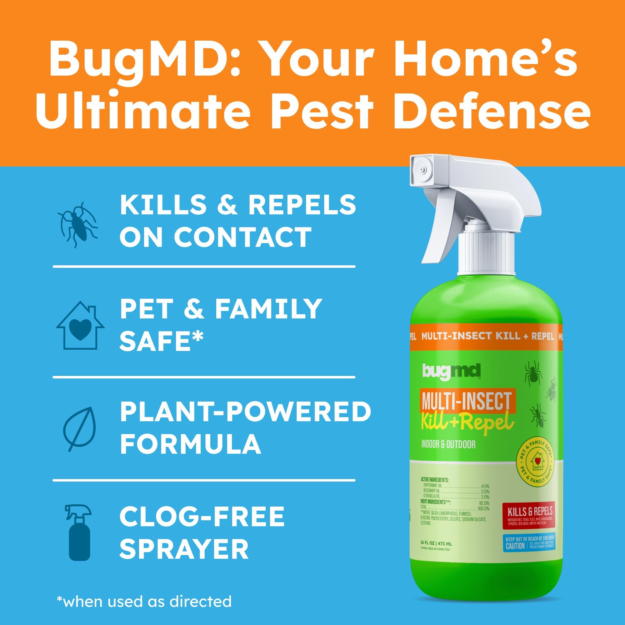 BugMD nozzle close-up highlighting easy spray action and control