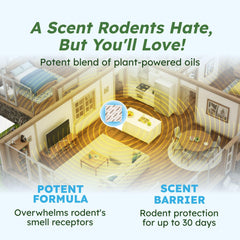 BugMD open pouch revealing herbal blend and natural oils for plant-based rodent deterrence