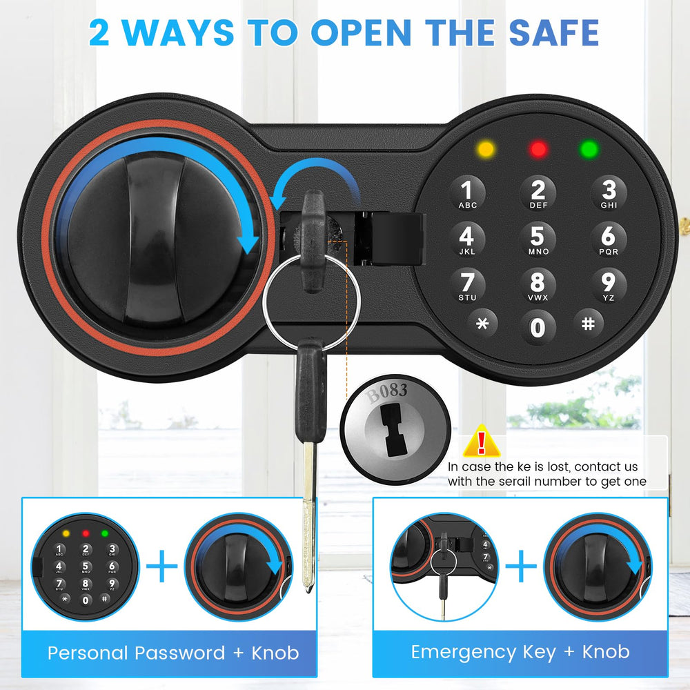 Bukumo alarm indicator and spare key highlighting audible deterrent and emergency access
