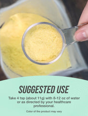 BulkSupplements scoop with measured serving illustrating 11g portion control for consistency