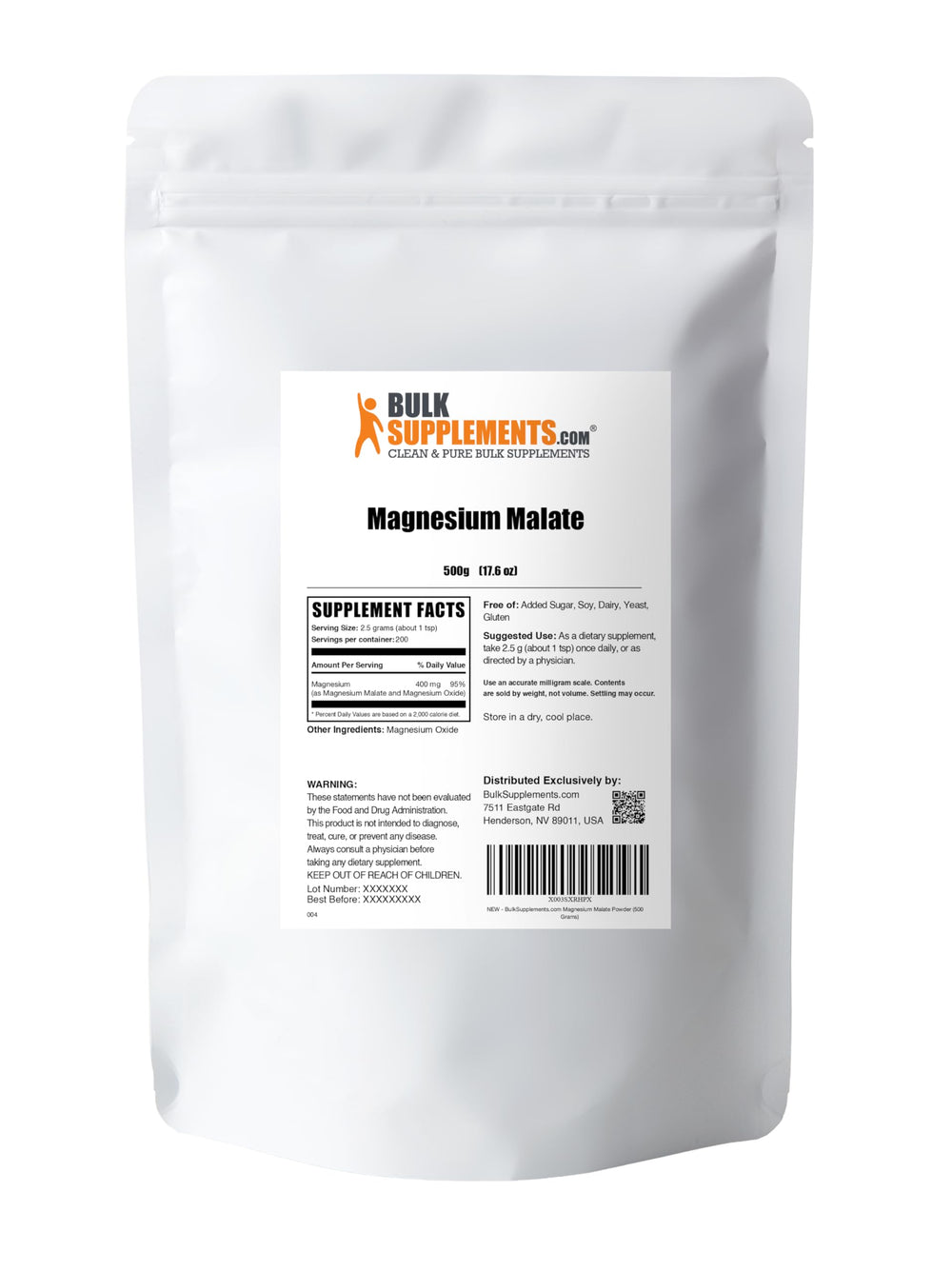 BulkSupplements 500g pouch beside common items to show actual pack size