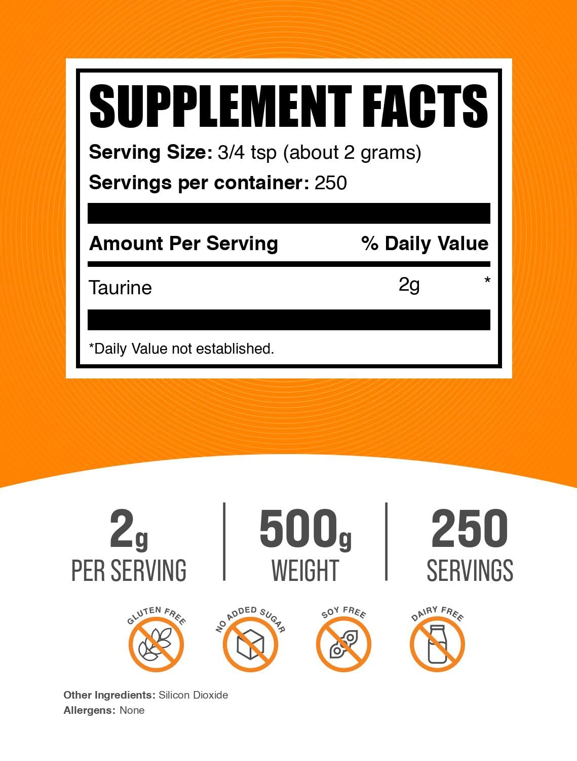 BulkSupplements close-up of taurine powder texture highlighting fine, mixable consistency