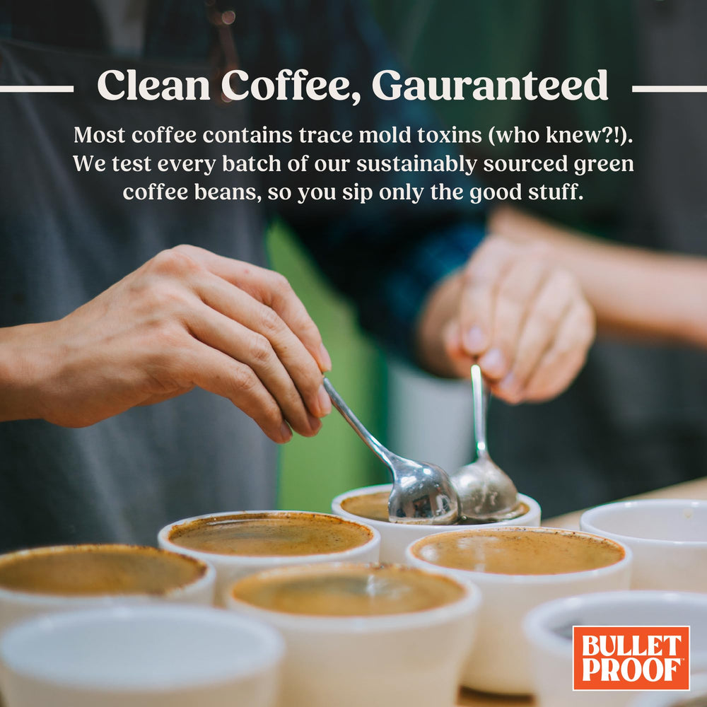 Bulletproof cup on a breakfast table showing everyday use and satisfying morning energy