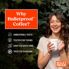 Bulletproof French Kick pouring beans into grinder showing convenience and control