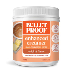 Bulletproof original creamer front label showing brand and size for quick identification