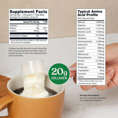 Bulletproof collagen powder texture close-up demonstrating fine, mixable consistency