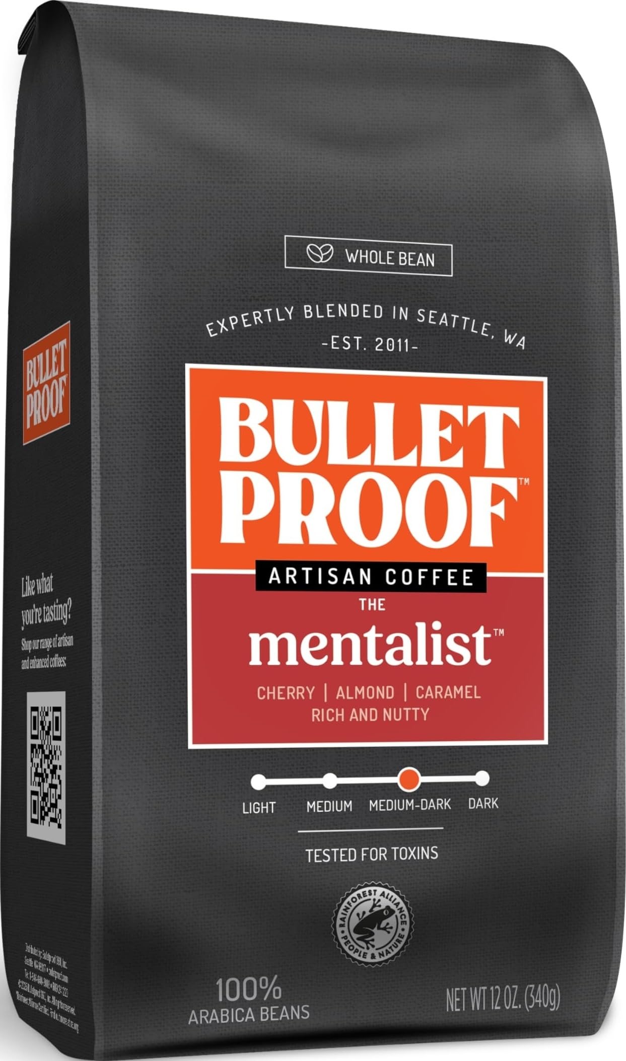 Bulletproof The Mentalist front packaging showing brand and roast for confident selection