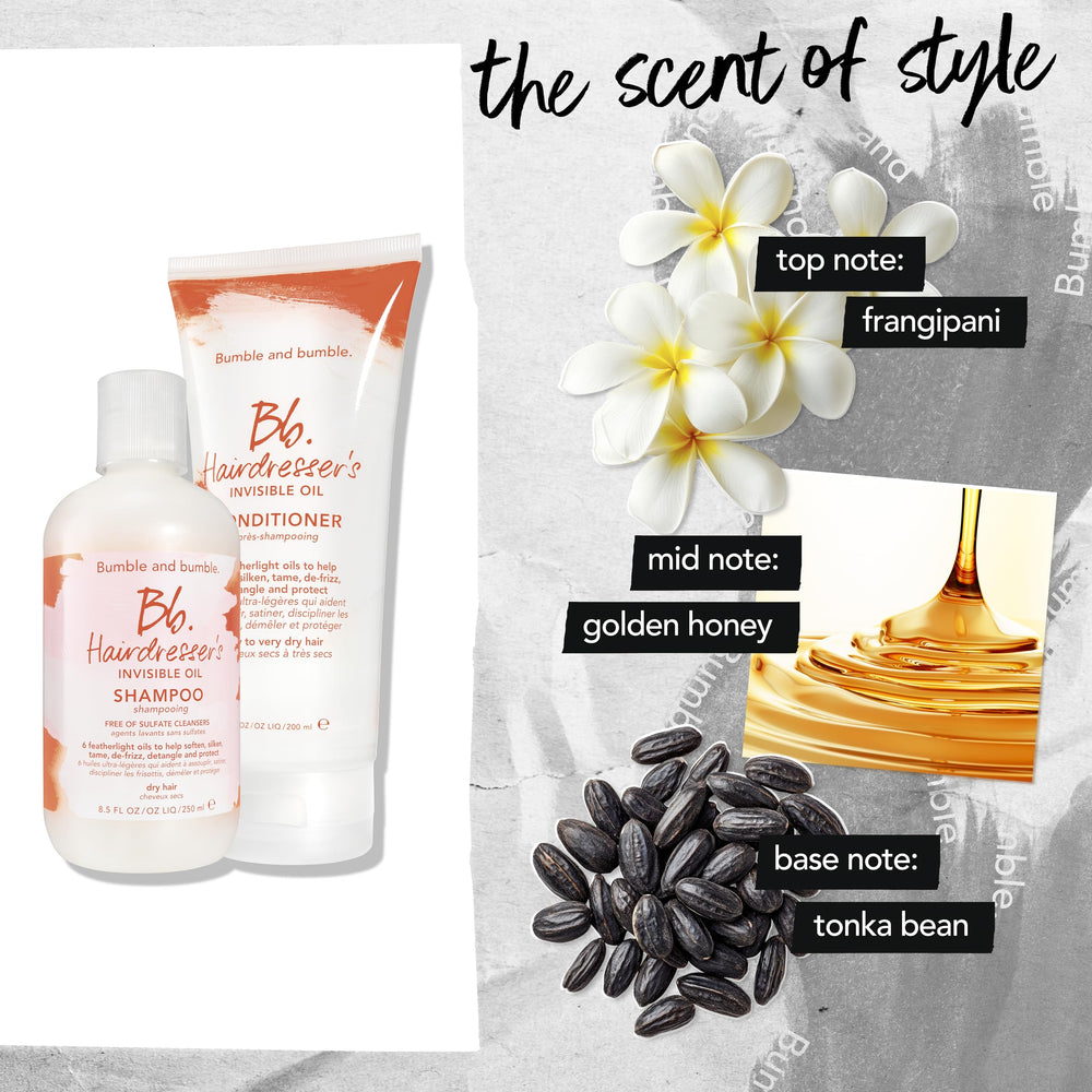Bumble and bumble smooth hair after wash showing softness and detangling benefit