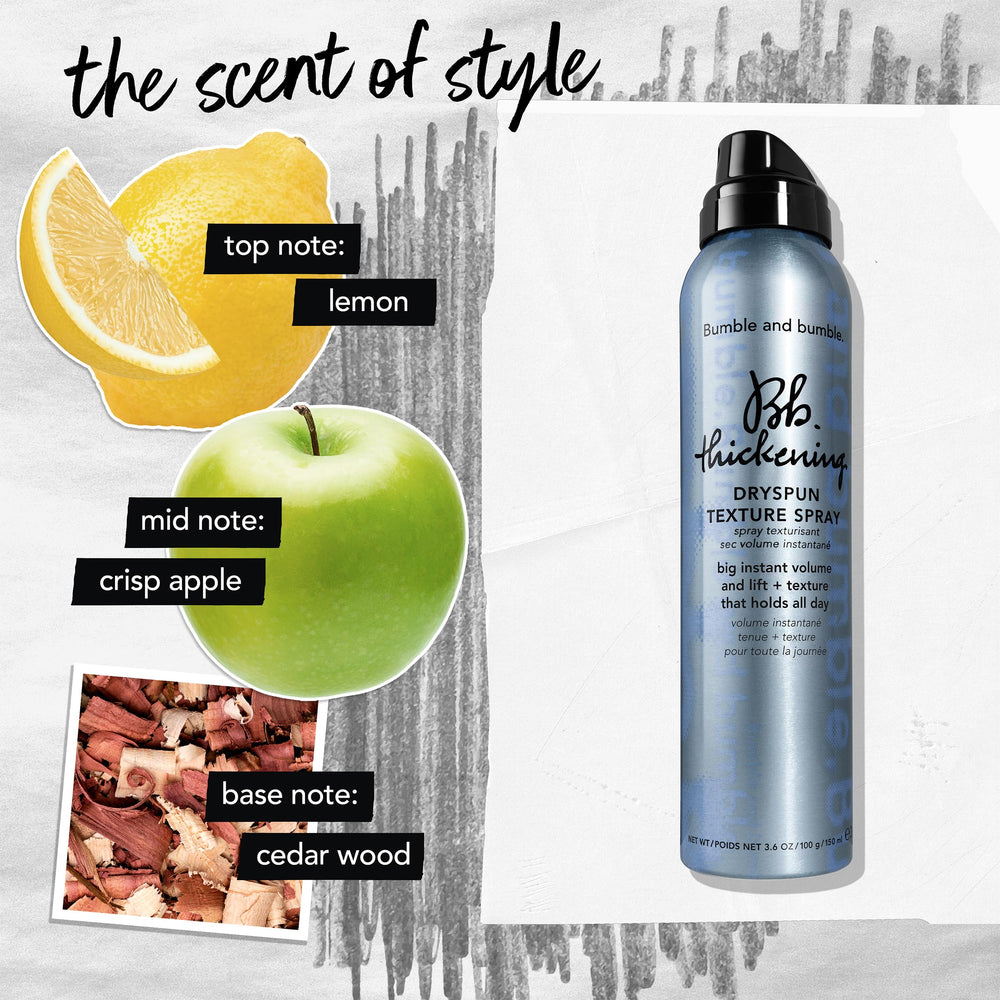 Bumble and bumble closeup of hair showing airy matte texture benefit