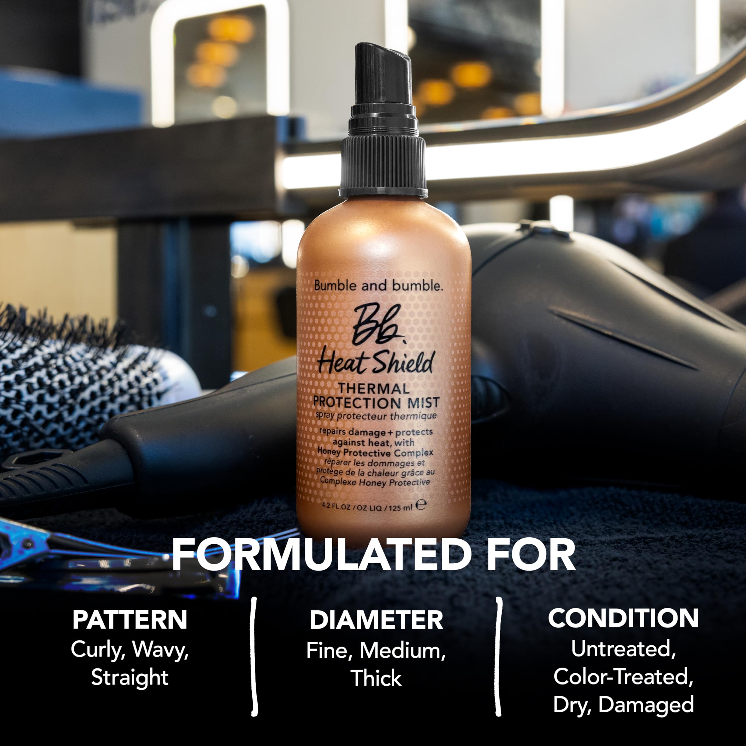 Bumble and bumble applied before blow-dry for smoother finish