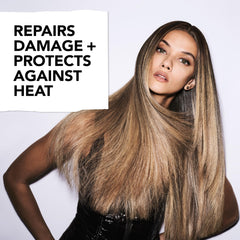 Bumble and bumble mist spraying to protect hair during styling
