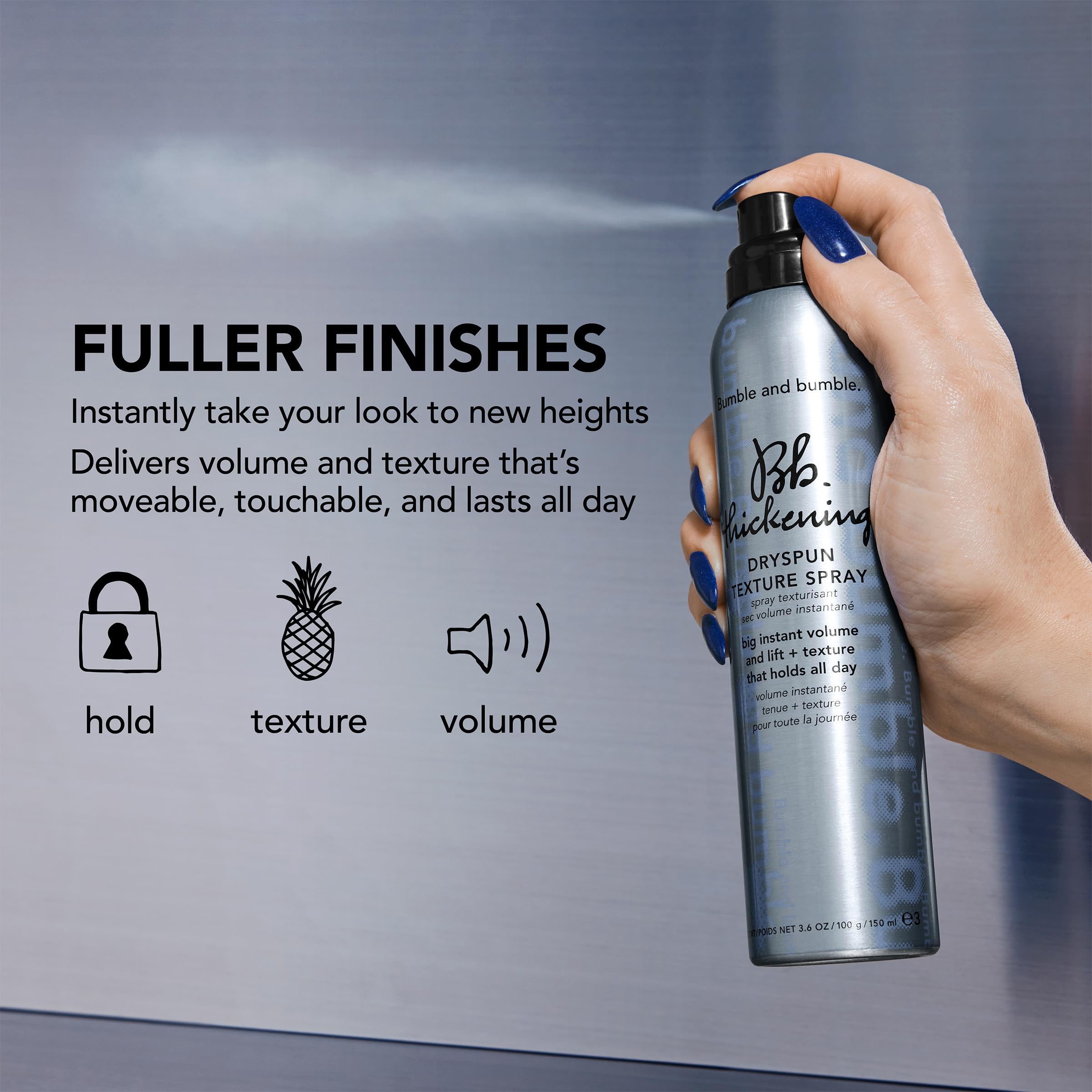 Bumble and bumble product label with ingredients for texturizing effect