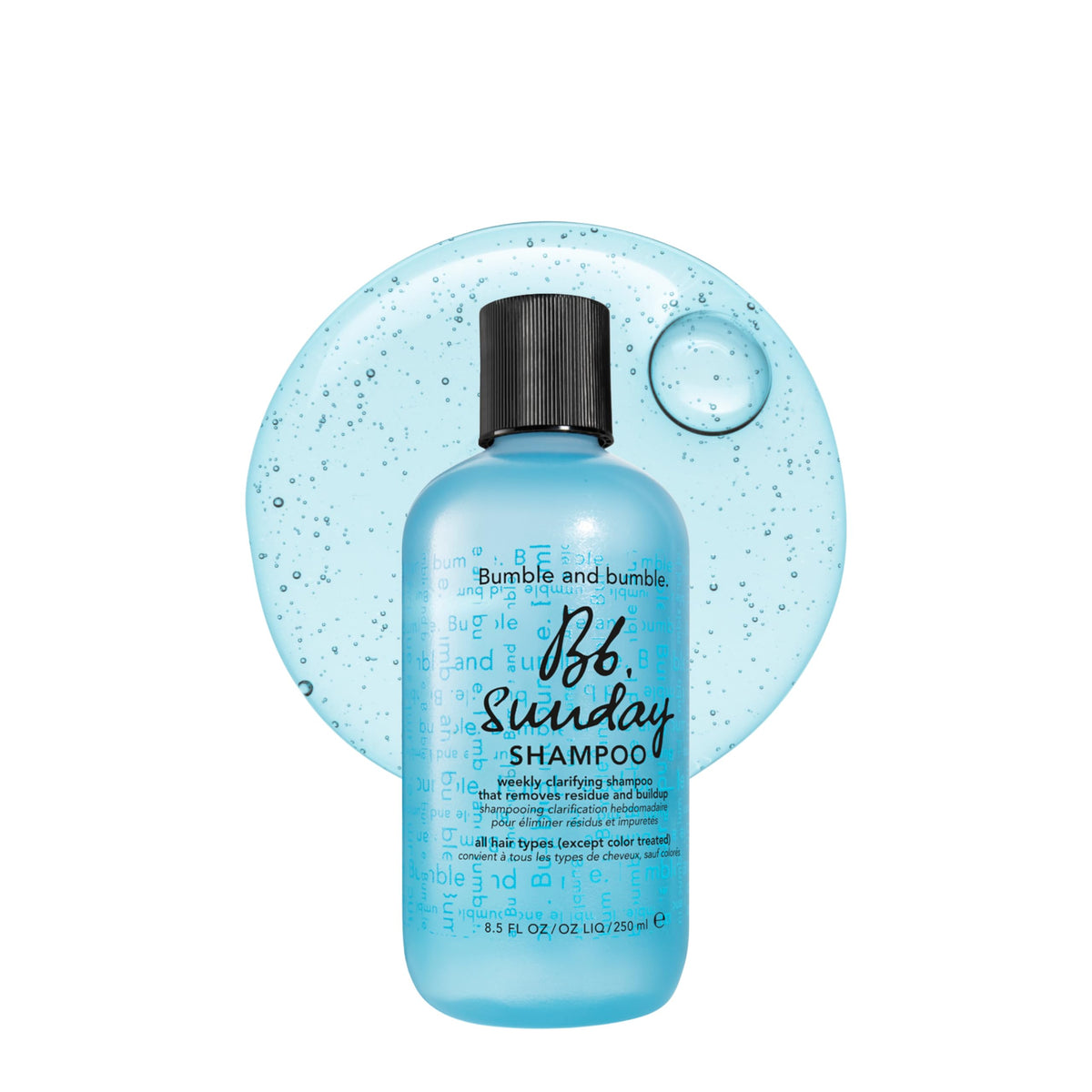 Bumble and bumble front bottle showing label and size for quick identification and benefit