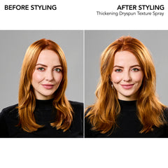 Bumble and bumble spray applied to roots in hand for instant lift