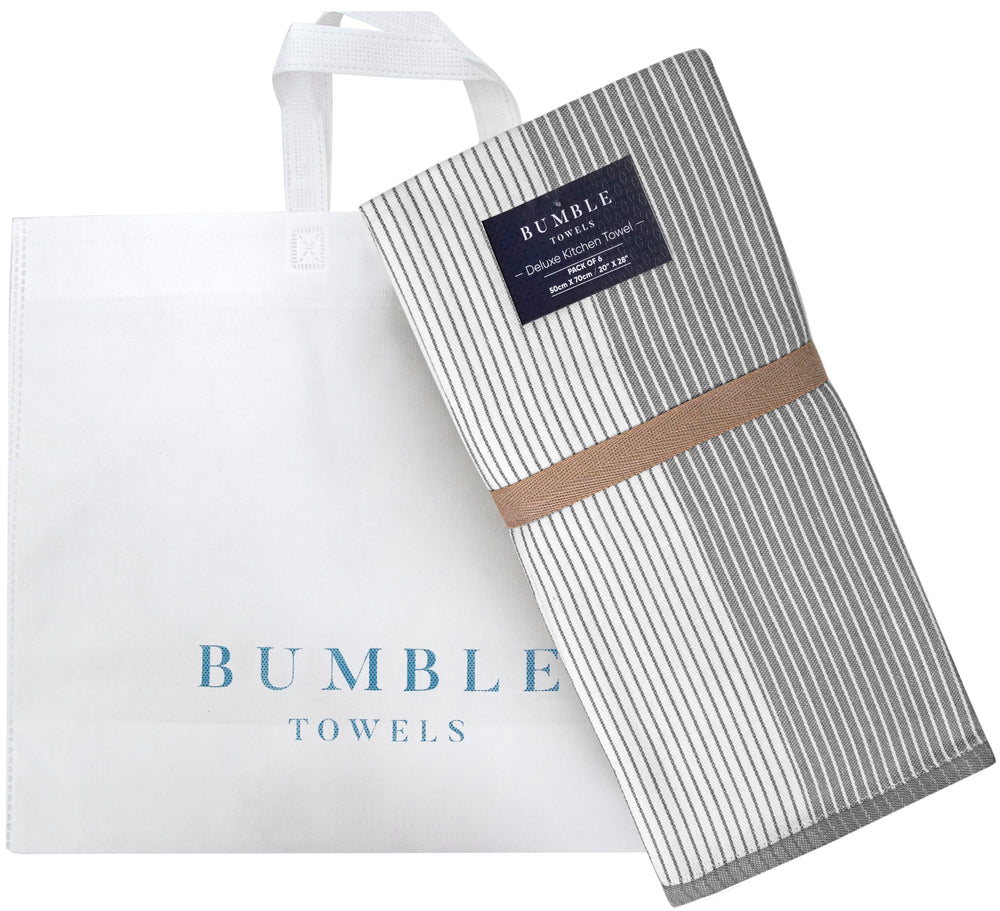 Bumble Towels size comparison with hand showing 20x28-inch scale for full coverage