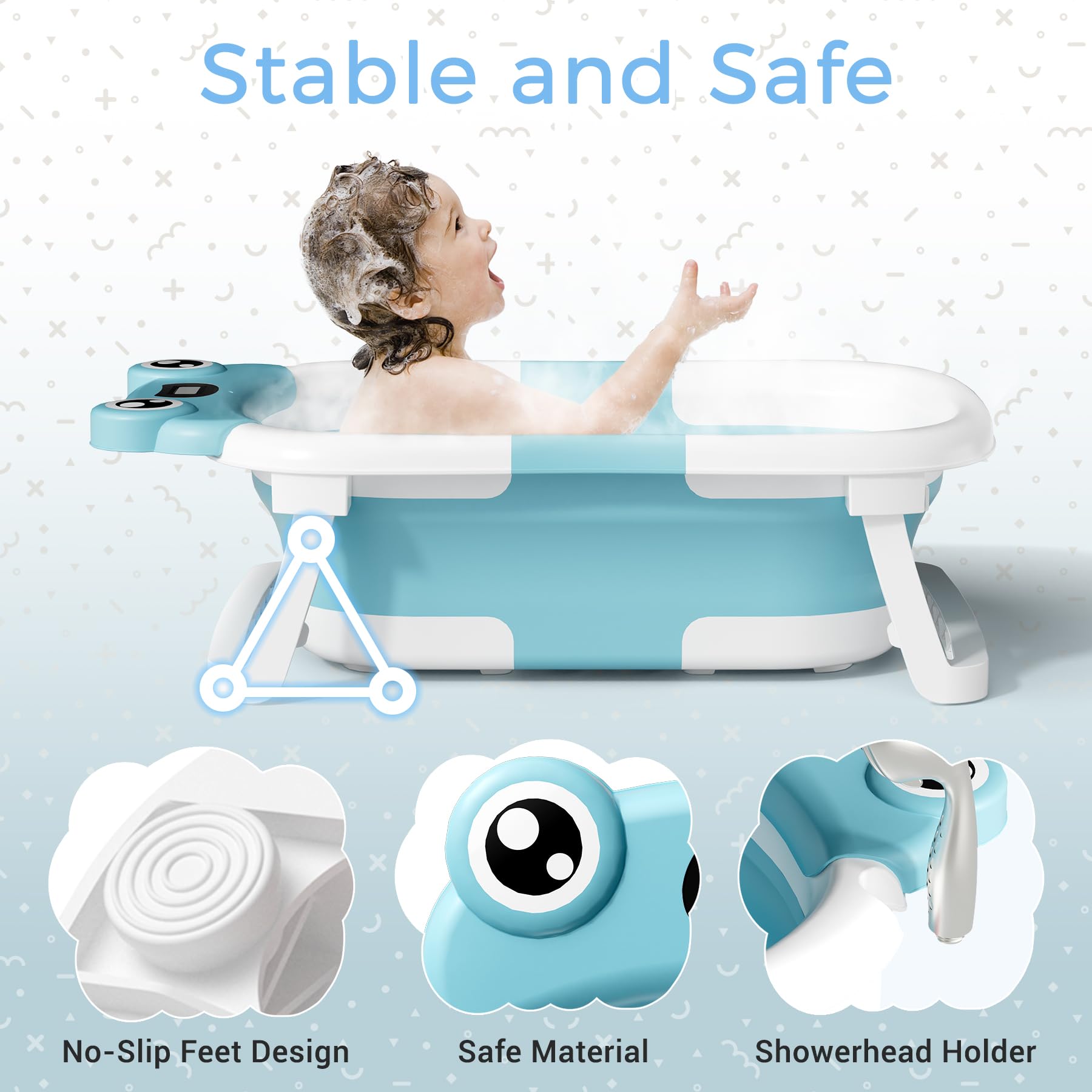 Bunwag folded compact bathtub demonstrating space-saving storage benefit