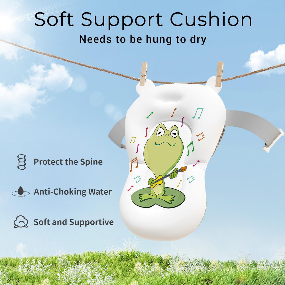 Bunwag bathtub in use with newborn demonstrating secure bathing support benefit