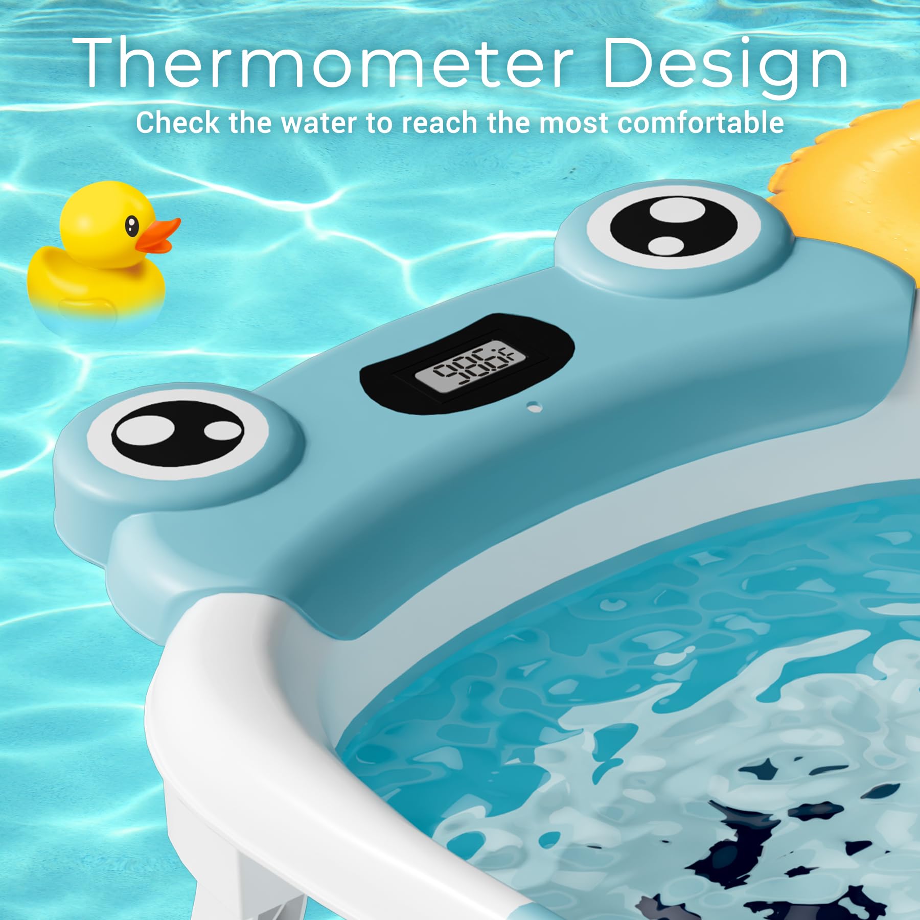Bunwag built-in thermometer detail helping choose safe bath temperature benefit