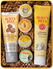 Burt's Bees gift tin front view showing all six products and ready-to-gift convenience