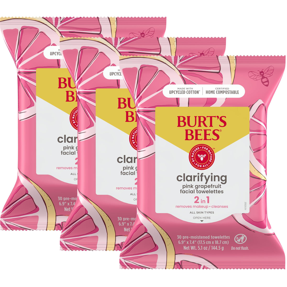 Burt's Bees front packaging showing pink grapefruit and product benefits
