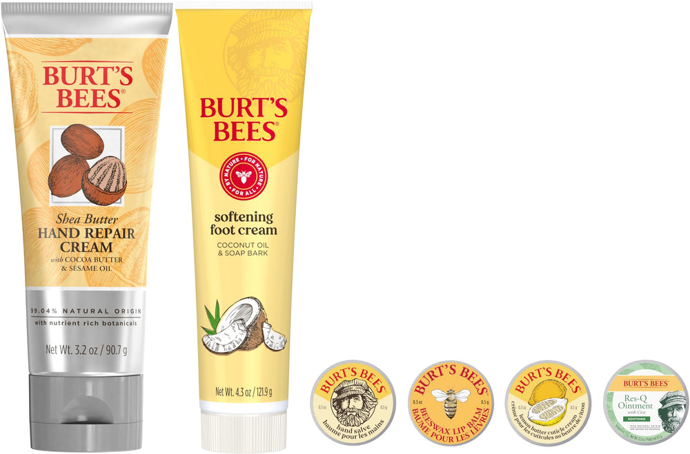 Burt's Bees Classics gift tin on table as a gift showing practical, natural skincare