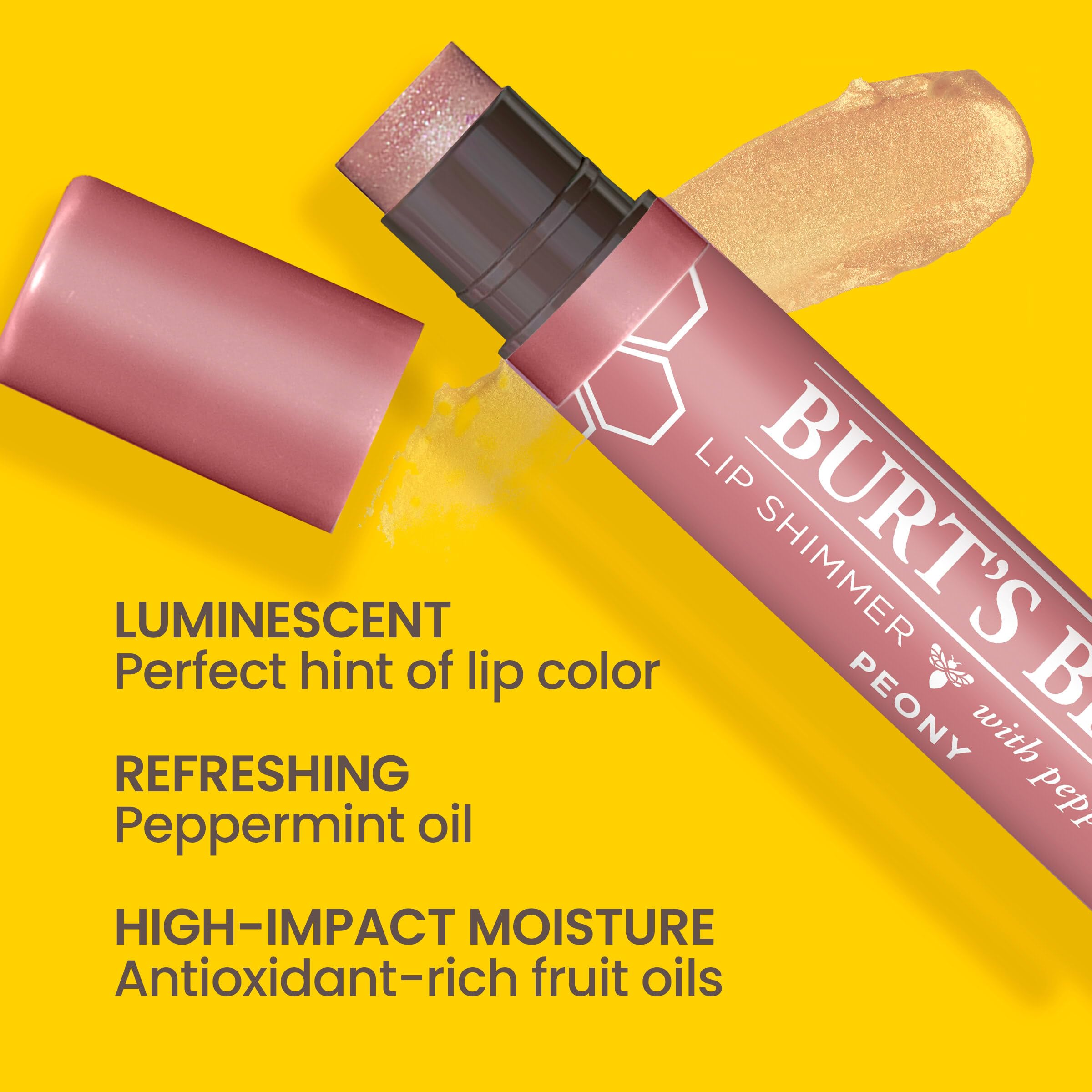 Burt's Bees tube with cap open ready for application offering quick, mess-free use