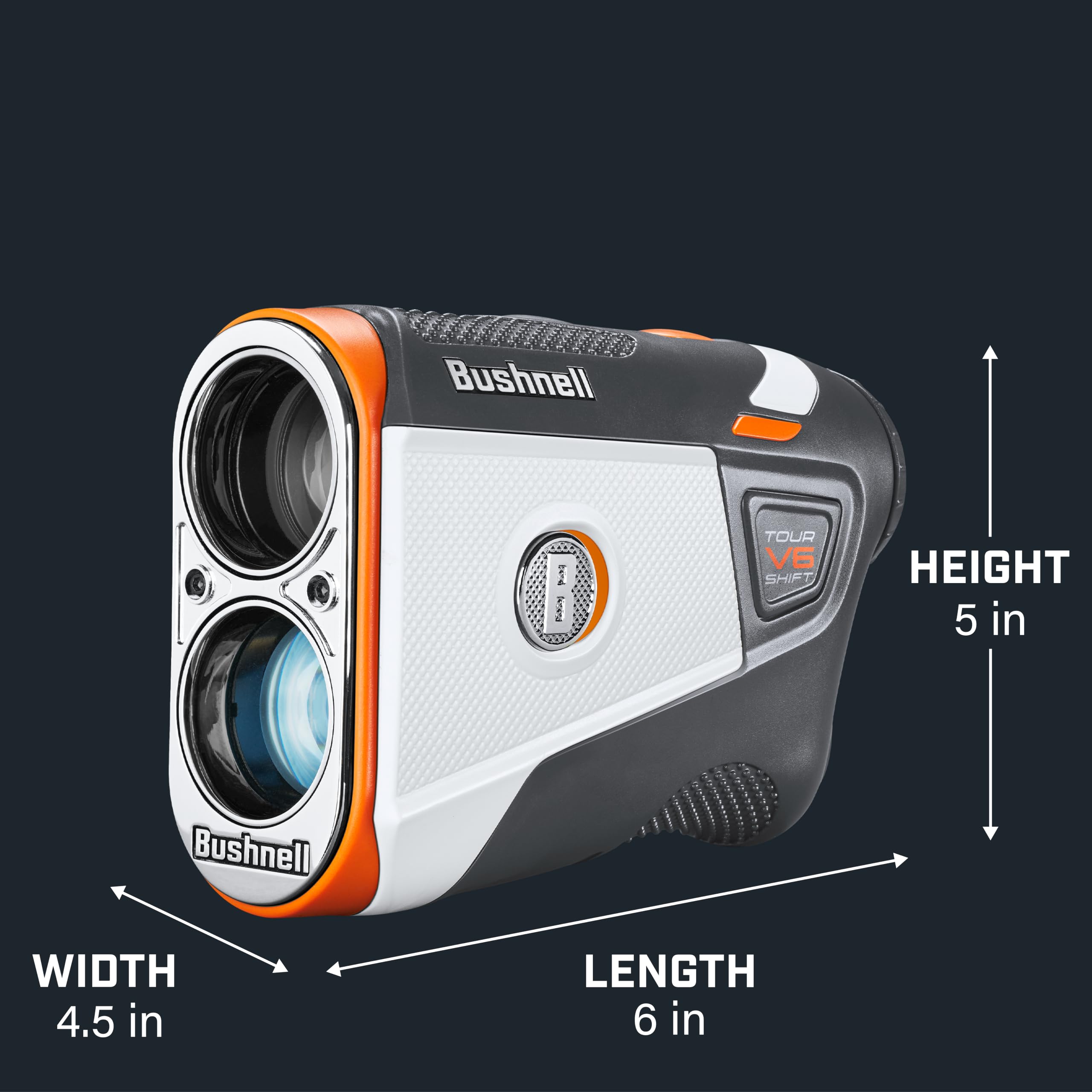 Bushnell Tour V6 Shift in use on tee showing distance measurement during play
