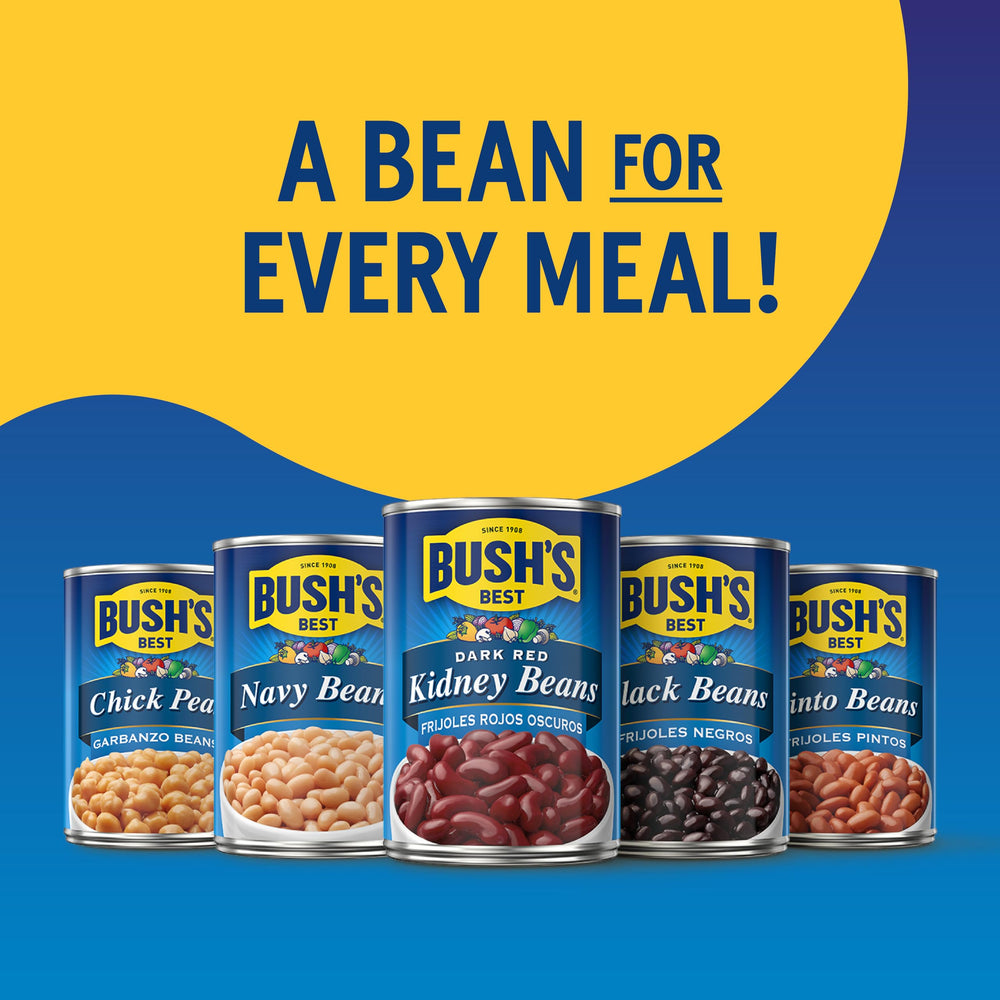 Bush's Best can beside measuring cup indicating serving size