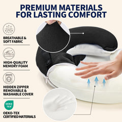BUYUE passenger using pillow on airplane for stable sleep support