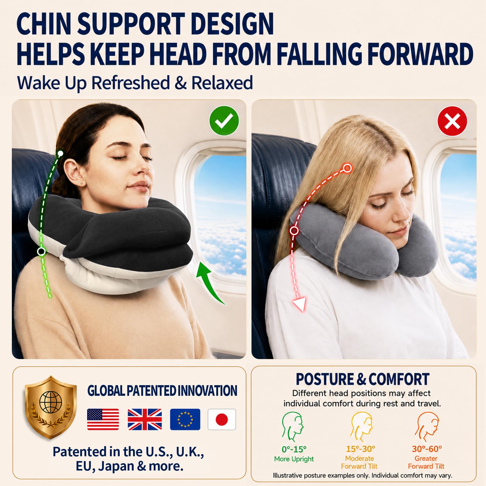 BUYUE side pocket storing eye mask for convenient accessory access