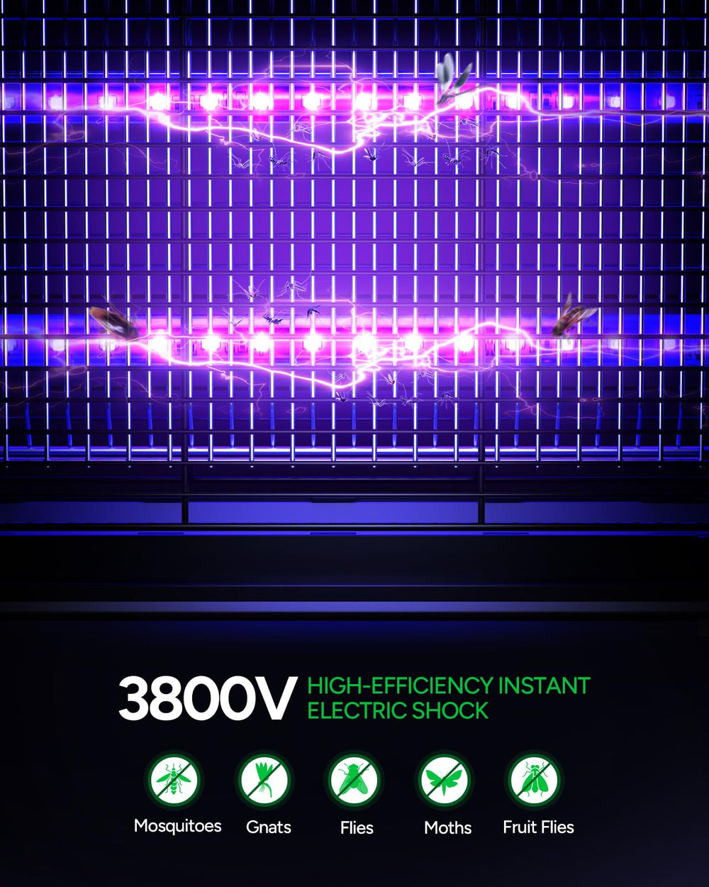 Buzbug bottom grid electric core image showing high-voltage mesh that human-safe grill protects