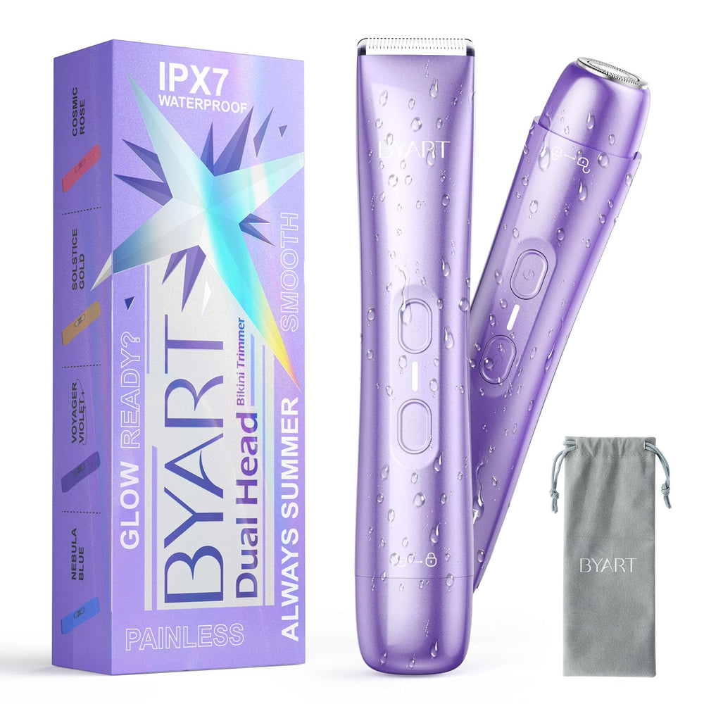 BYART front view of dual-head trimmer showing compact design and convenience