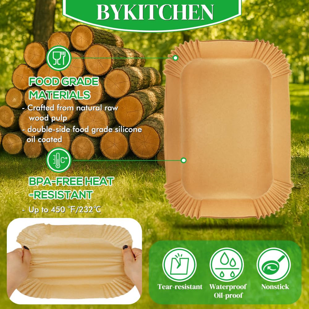 BYKITCHEN liner inside a Ninja dual-basket during cooking for mess-free use