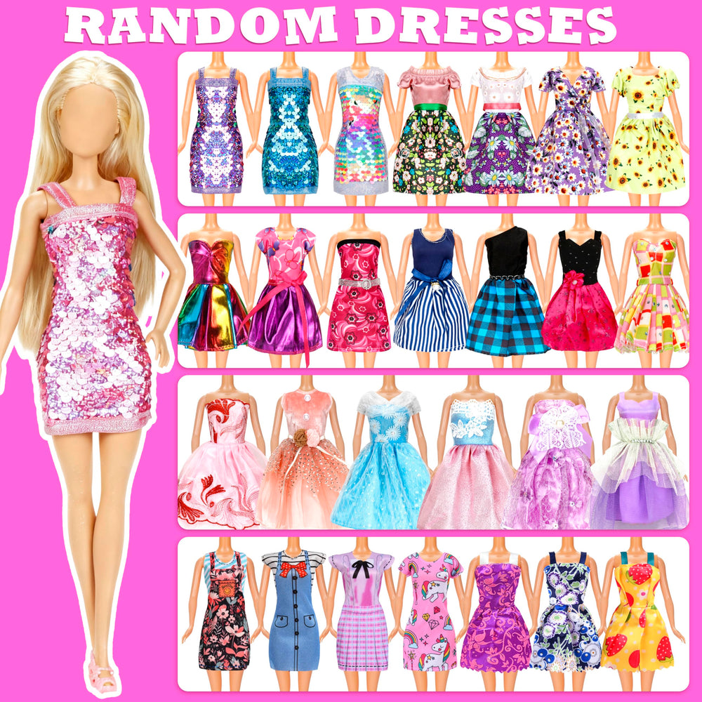 BYMORE dress and accessories flatlay showing mix-and-match options for creativity