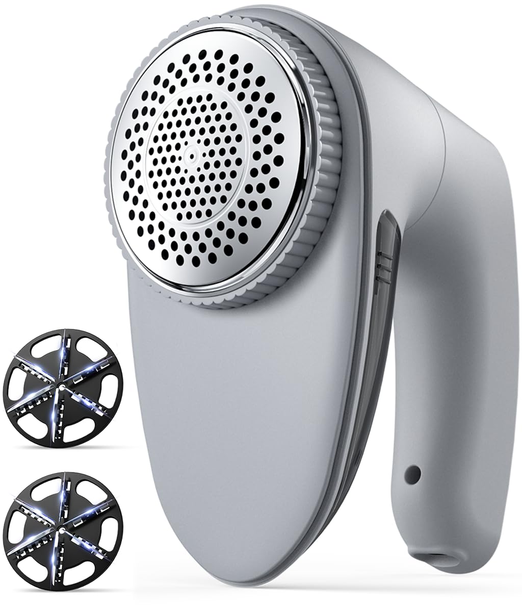Bymore shaver front view showing ergonomic gray body and power button for easy use