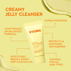 BYOMA hydrating serum dropper releasing a droplet to show quick absorption benefit
