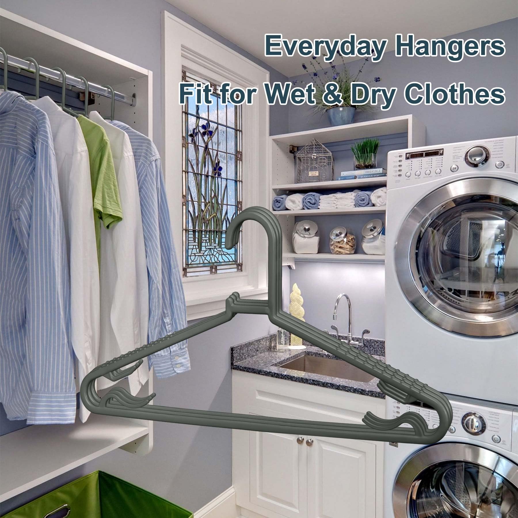 Byomostor stacked hangers side profile displaying durable PP construction