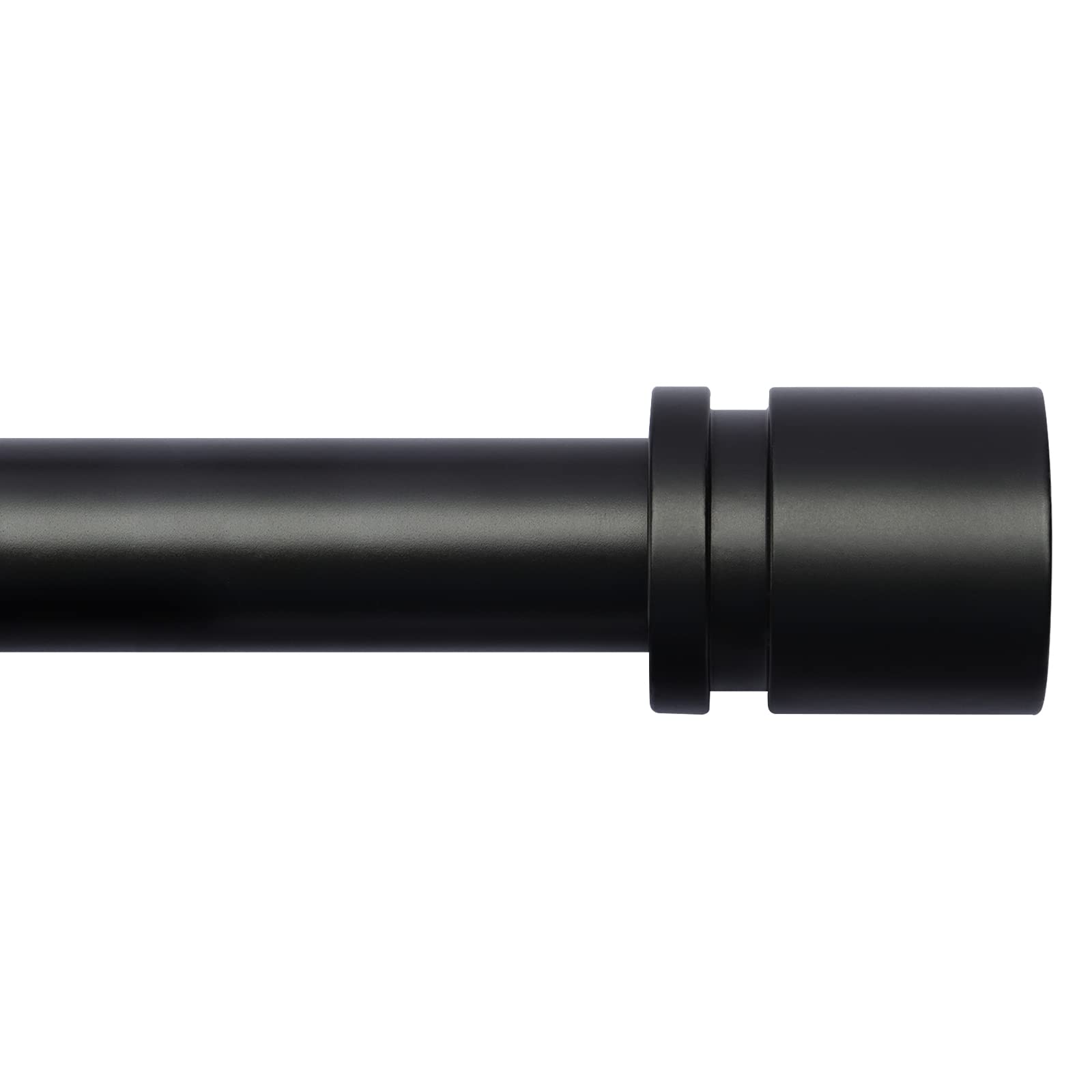 Byondeth front view assembled rod showing sleek black finish and modern look, enhances window styling