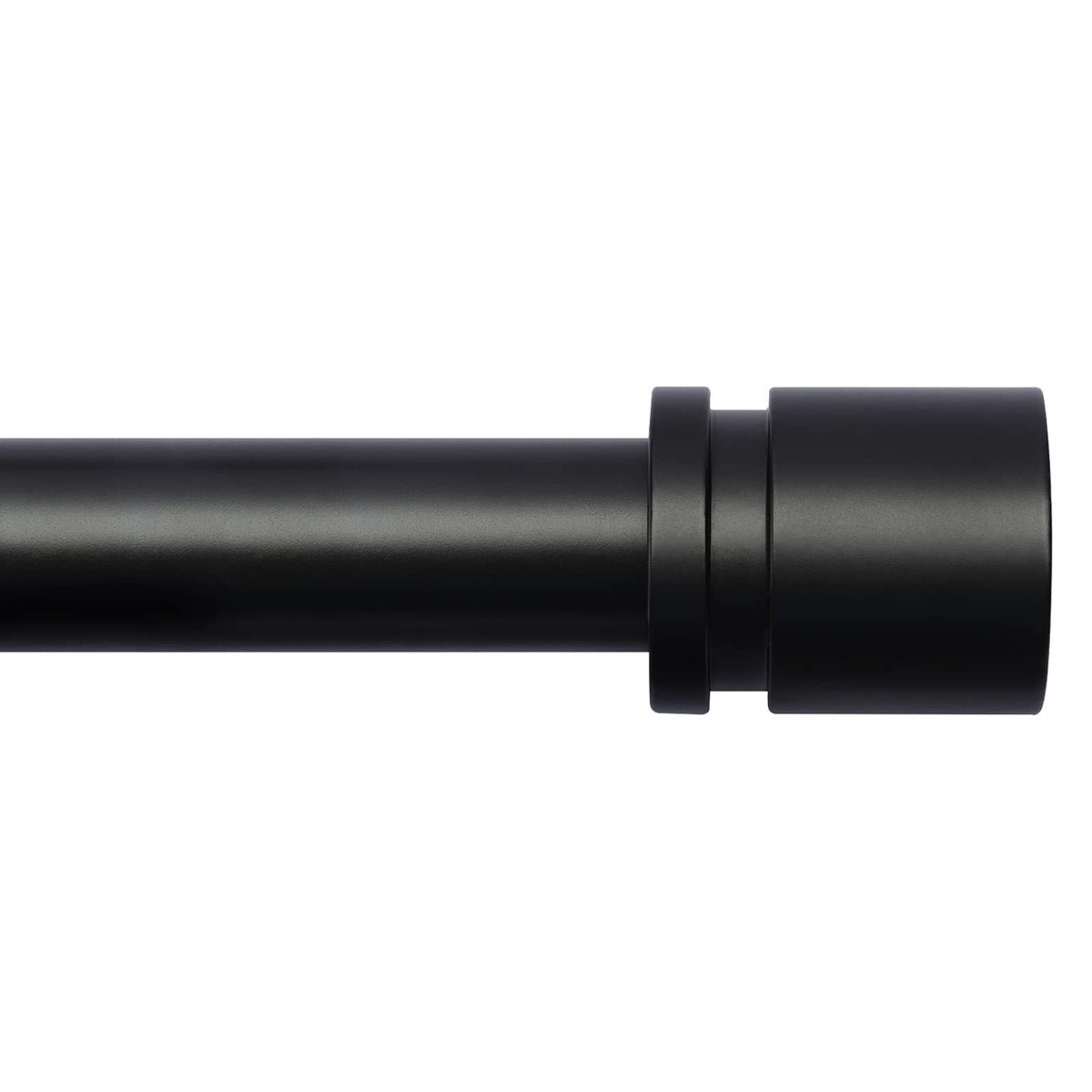Byondeth front view assembled rod showing sleek black finish and modern look, enhances window styling