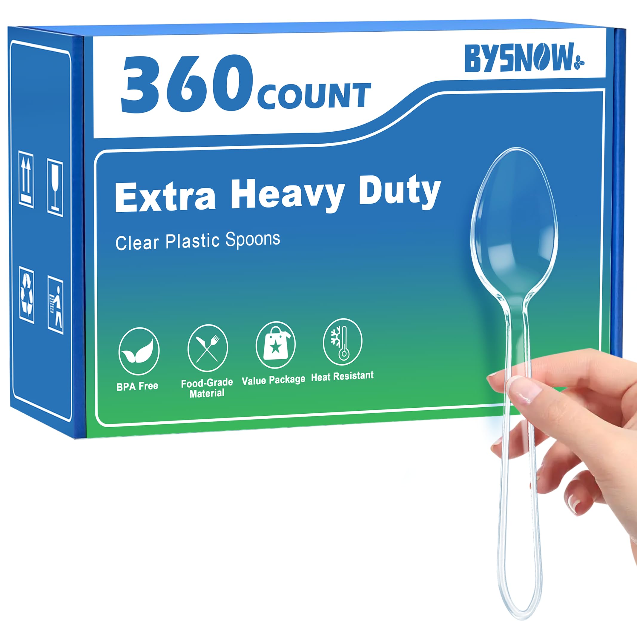 BYSNOW front packaging showing 360 spoons and bulk value