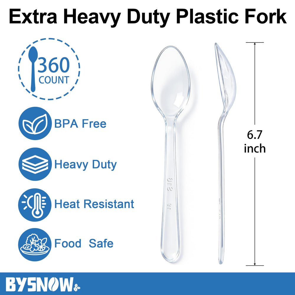 BYSNOW clear spoon closeup highlighting reinforced bowl strength