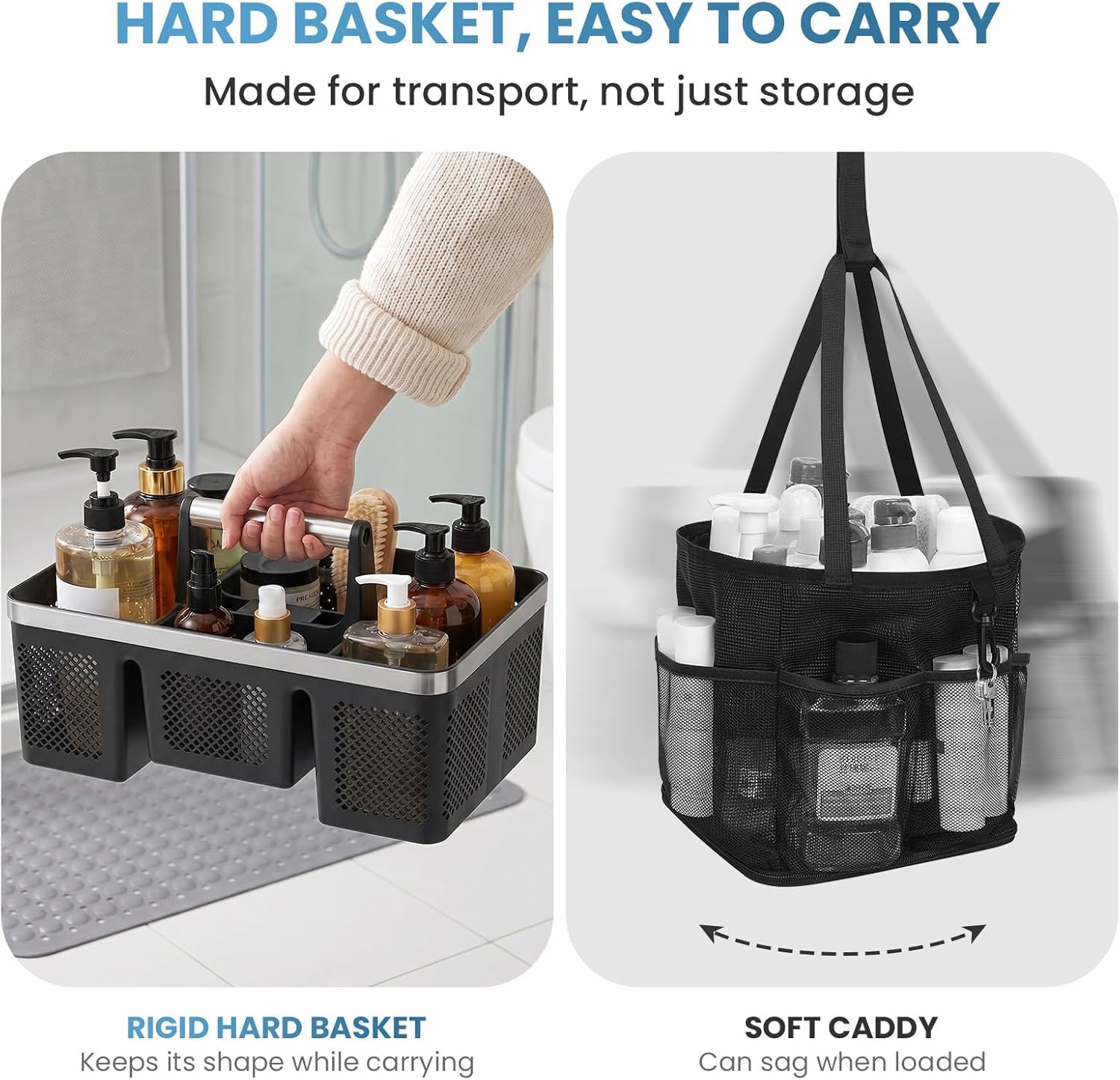 BYUNER lifestyle image in a dorm bathroom showing easy access and tidy storage