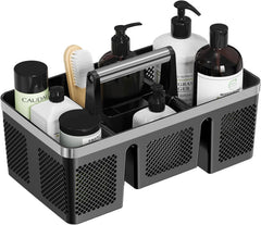 BYUNER front view of shower caddy showing neat organization and portability