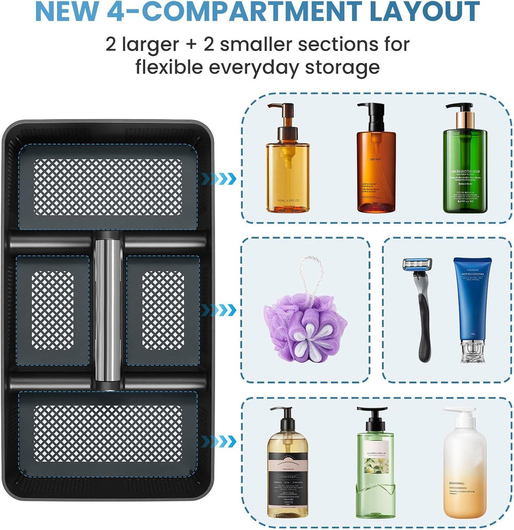 BYUNER caddy next to tall bottle for scale to show compact capacity