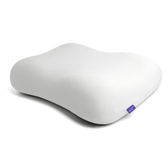 C CUSHION LAB pillow front view showing ergonomic shape and calm grey color for better sleep