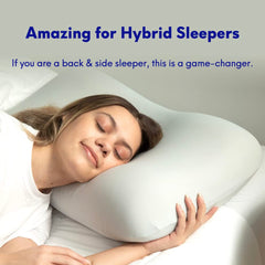 C CUSHION LAB pillow placed on bed illustrating supportive comfort and bedroom styling