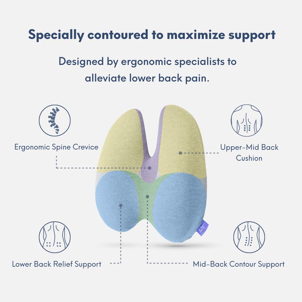 C CUSHION LAB side profile highlighting contoured lumbar zones for posture