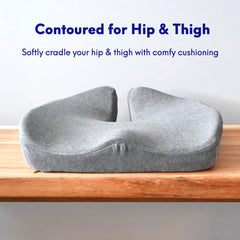 C CUSHION LAB side profile displaying contoured cutout for tailbone relief