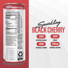 C4 Black Cherry can close-up highlighting label and ingredient details for trust