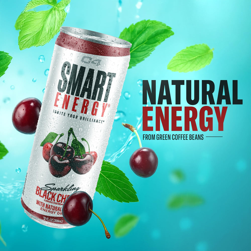 C4 Black Cherry can on gaming desk illustrating focus boost during play